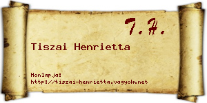 Tiszai Henrietta névjegykártya